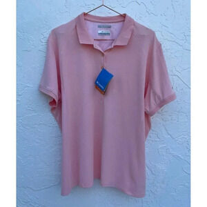 Columbia Omni Shade Womens Short Sleeve Collared Athletic Shirts Pink Sz 2XL